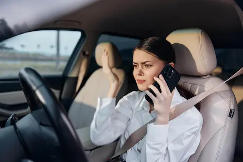 A woman in the car talks on her cell phone. Most personal injury cases, whether they're boating accidents or pedestrian accidents, require attention from experienced accident attorneys. 