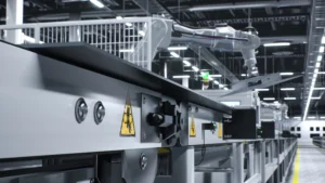 Heavy manufacturing machinery on Atlanta factory floor representing workplace injury risk for workers compensation claims