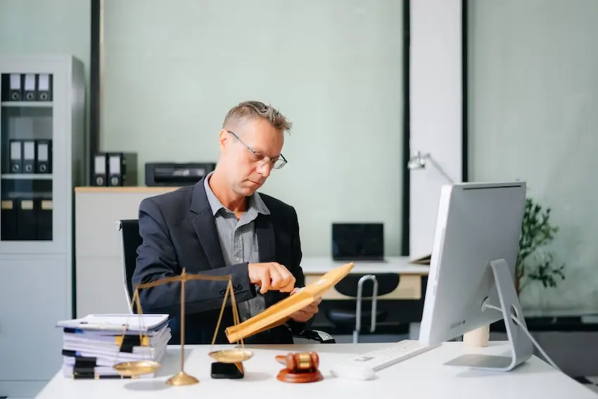 Insurance adjuster reviewing a Forsyth County construction workers compensation claim looking for ways to deny benefits