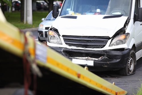Damaged Work Van