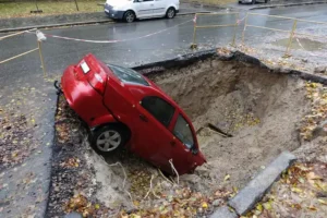 Accidente en una zona en construcción